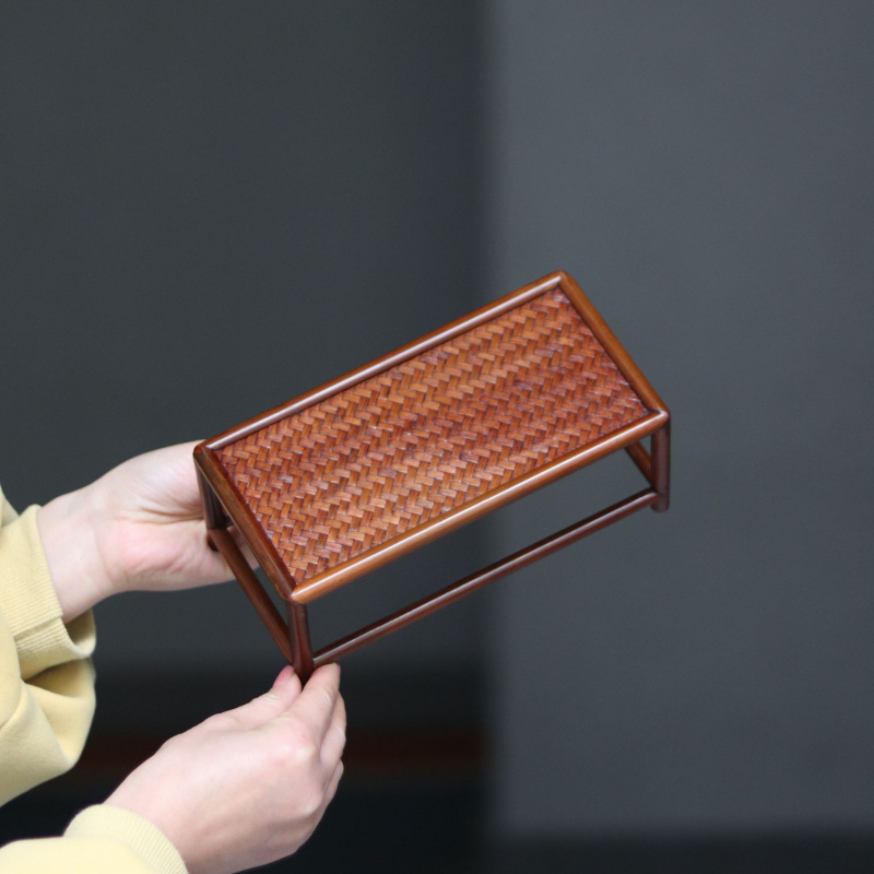 竹制中式复古色小茶壶架大小号简