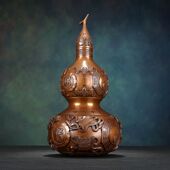 紫铜葫芦摆件中式 客厅办公室桌面开口家居工艺品开业礼品