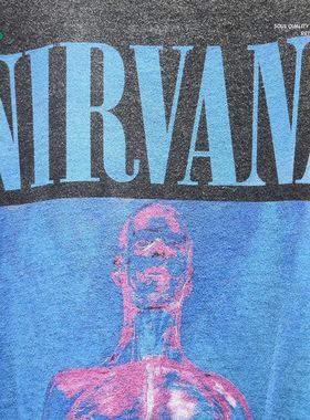 ARTIE男装丨洗水复古做旧摇滚NIRVANA数码印花宽松潮牌短袖T恤男