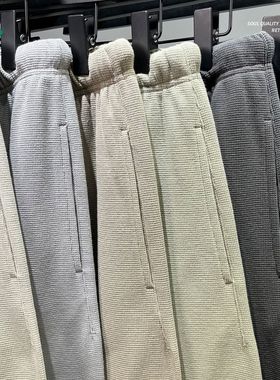 ARTIE男装丨2023春夏新品钻石纹华夫格高端透气宽松抽绳直筒短裤