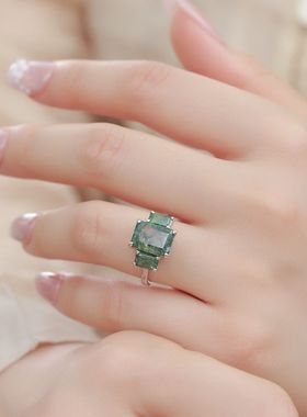 外贸专供个性夸张天然绿苔藓石食