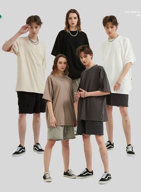 ARTIE男装|双纱230克纯棉纯色空白短袖t恤 落肩宽松t恤男工厂