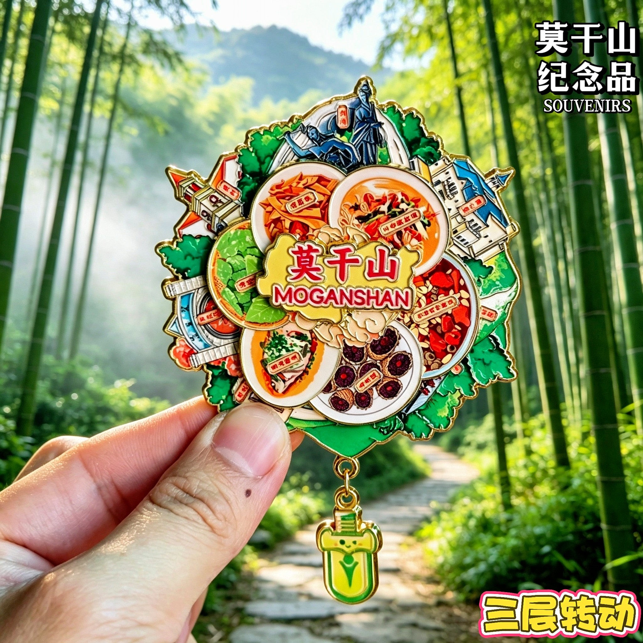 莫干山可转动文创冰箱贴伴手礼