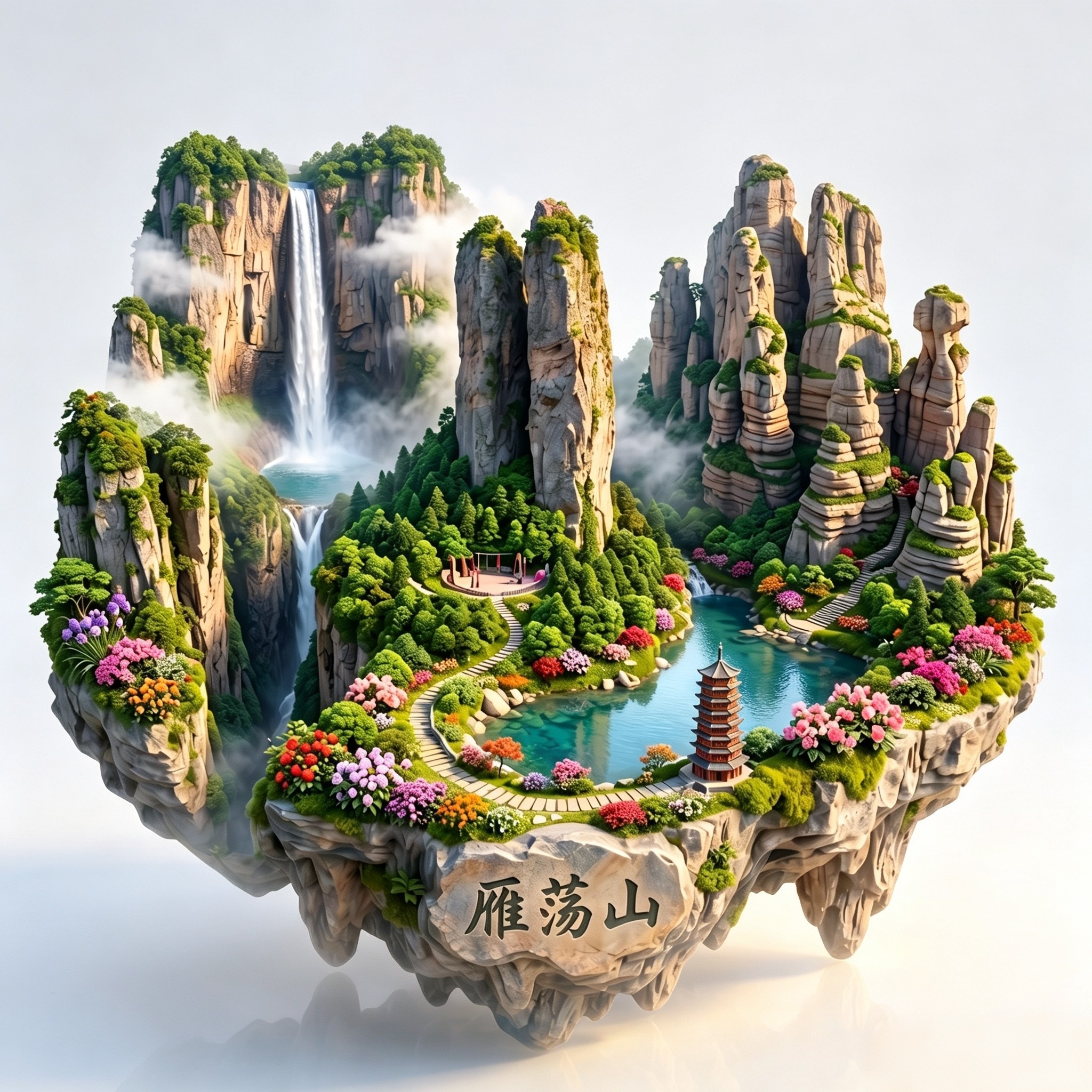 温州雁荡山3D山水冰箱贴伴手礼