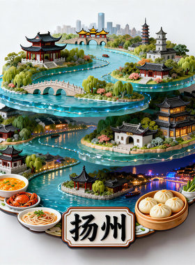扬州金属浮雕3D文创冰箱贴