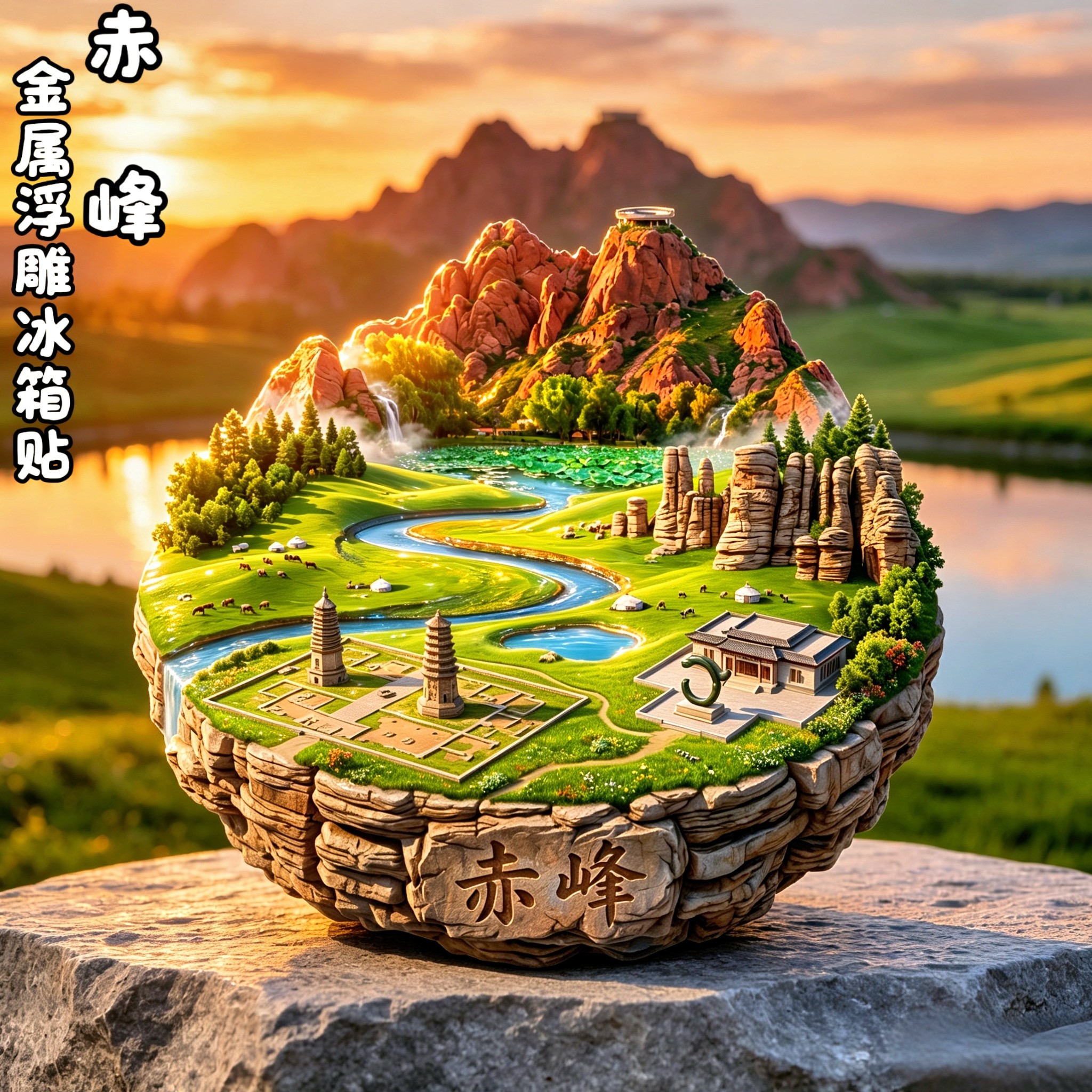 内蒙古赤峰文创3D浮雕冰箱贴