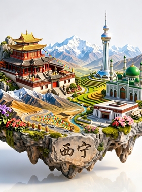 西宁金属立体冰箱贴塔尔寺文创