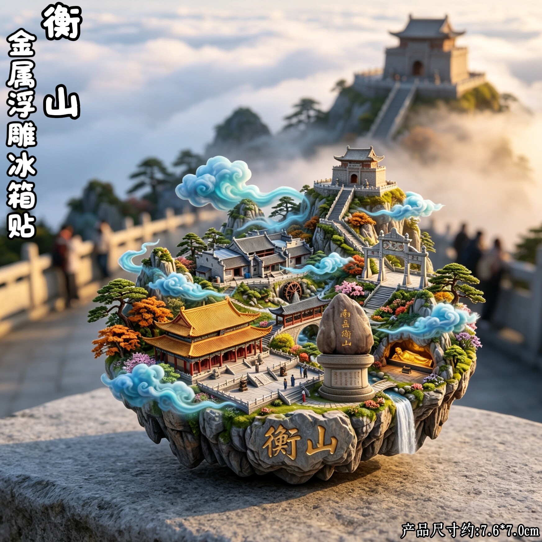 衡山南岳大庙3D祈福冰箱贴