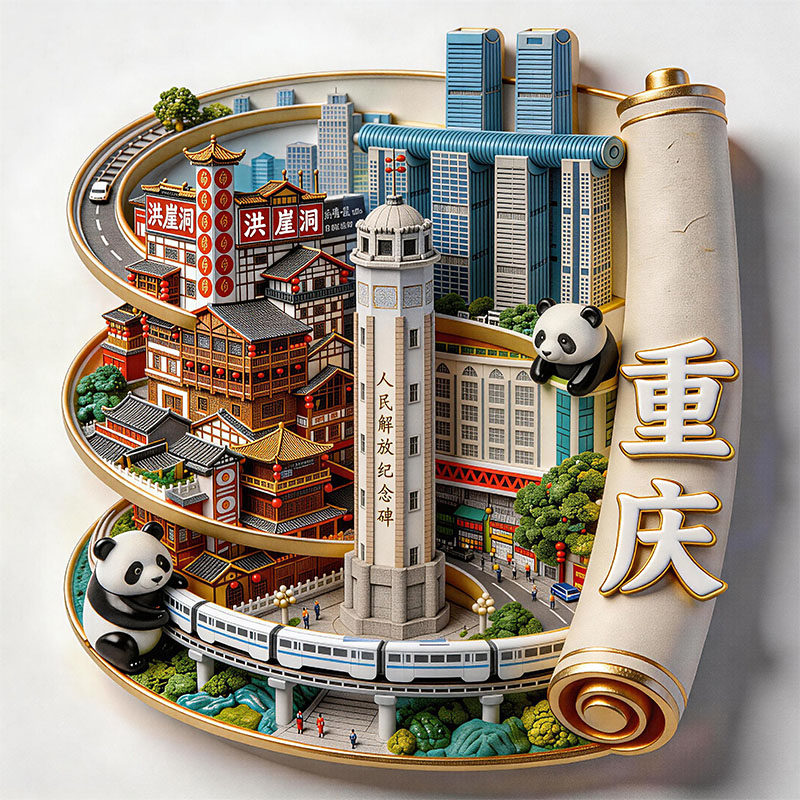 重庆3D金属浮雕文创冰箱贴