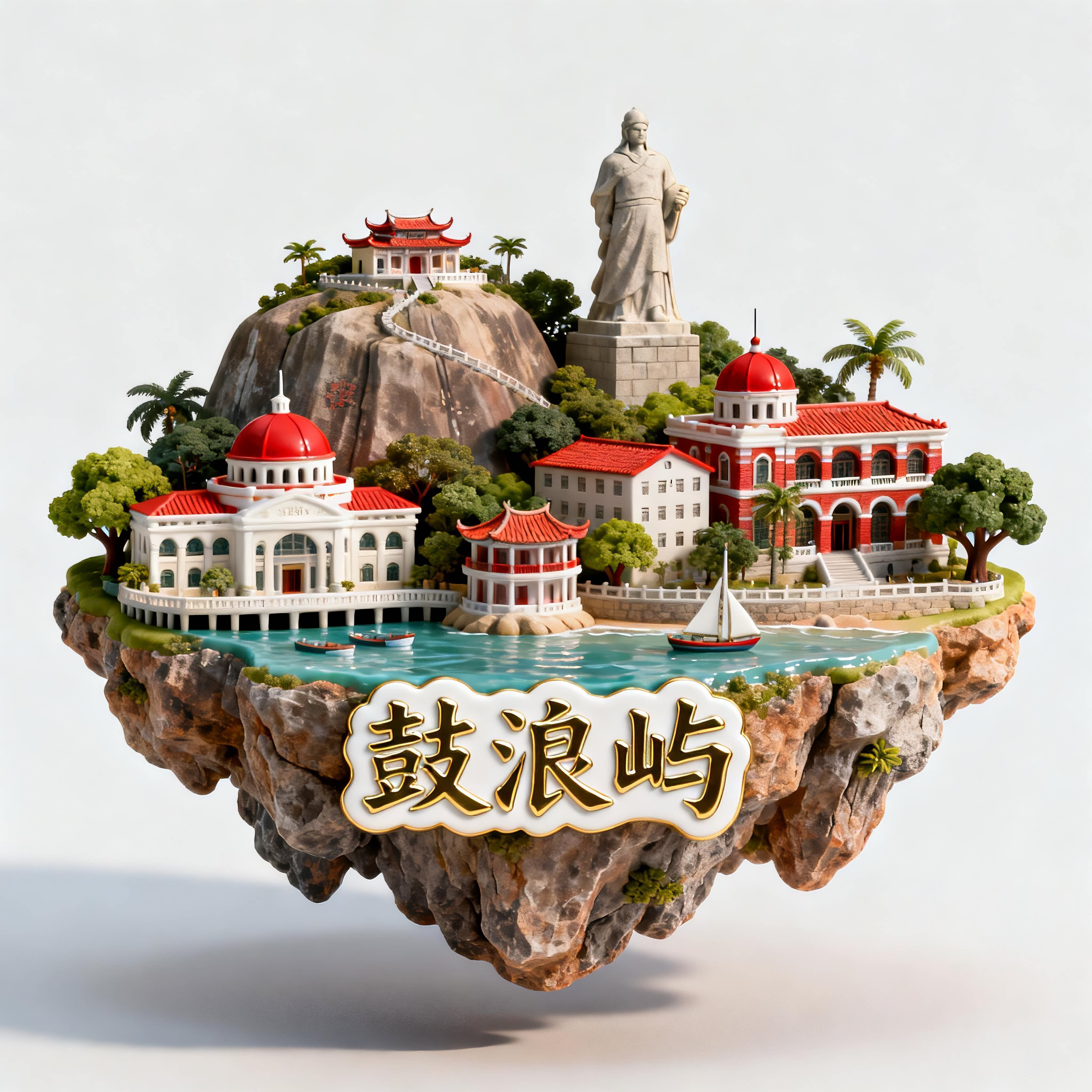 厦门鼓浪屿金属3D浮雕冰箱贴