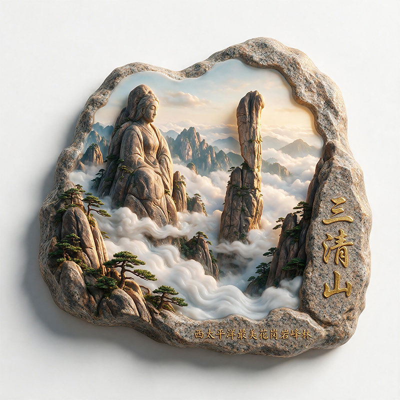 三清山金属3D浮雕冰箱贴伴手礼