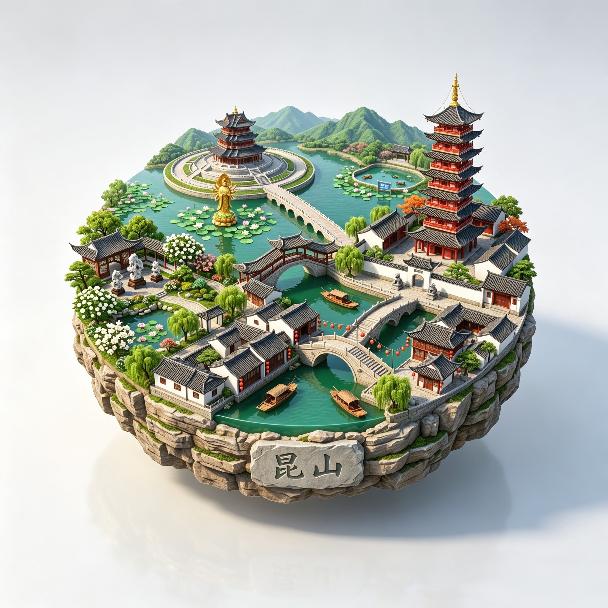 昆山文创3D周庄双桥冰箱贴