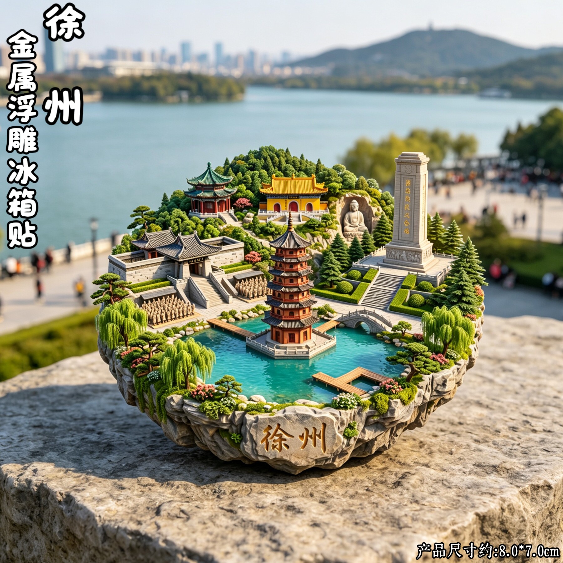 徐州云龙湖大佛文创金属冰箱贴