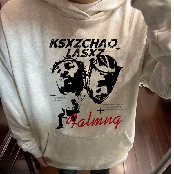 欧美潮牌美式高街复古卫衣男春秋国潮痞帅宽松重磅连帽青少年外套