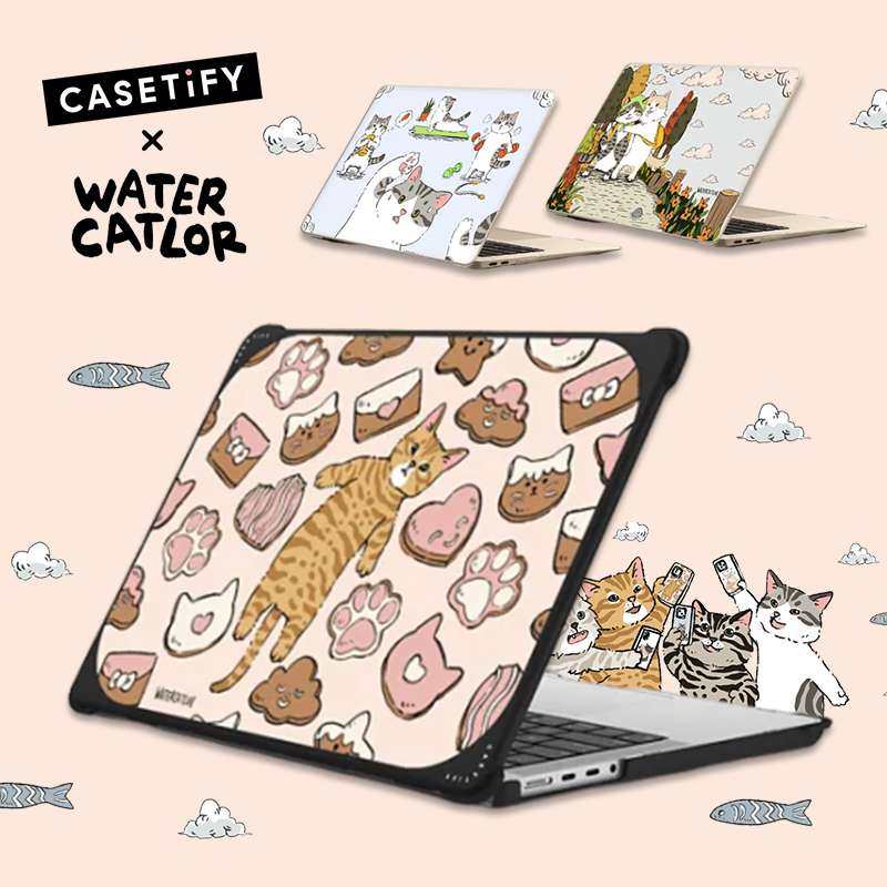 CASETiFY苹果笔记本保护壳水彩猫