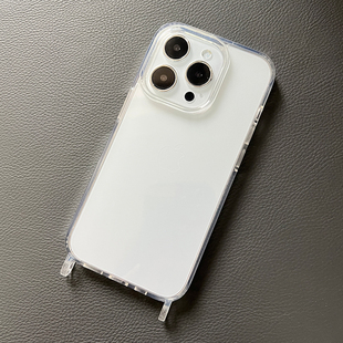 替换透明带挂耳手机壳适用苹果iPhone16 pro max可挂绳子15/1413链条12全包防摔抗震可挂绳斜挎背带保护套