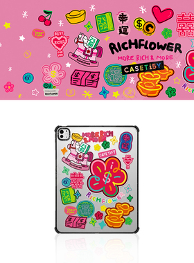 CASETiFY有钱花RICH FLOWER恭喜花财平板电脑保护套适用苹果iPad10.9Pro13壳12.9/11寸Air4/5代M2/3/4潮mini6