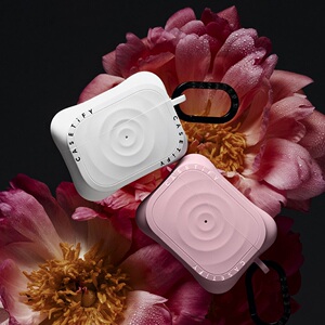 CASETiFY新款波漾保护壳适用苹果AirPods Pro 1/2代无线蓝牙耳机套时尚潮简约波浪硅胶防丢防摔软壳白色/粉色