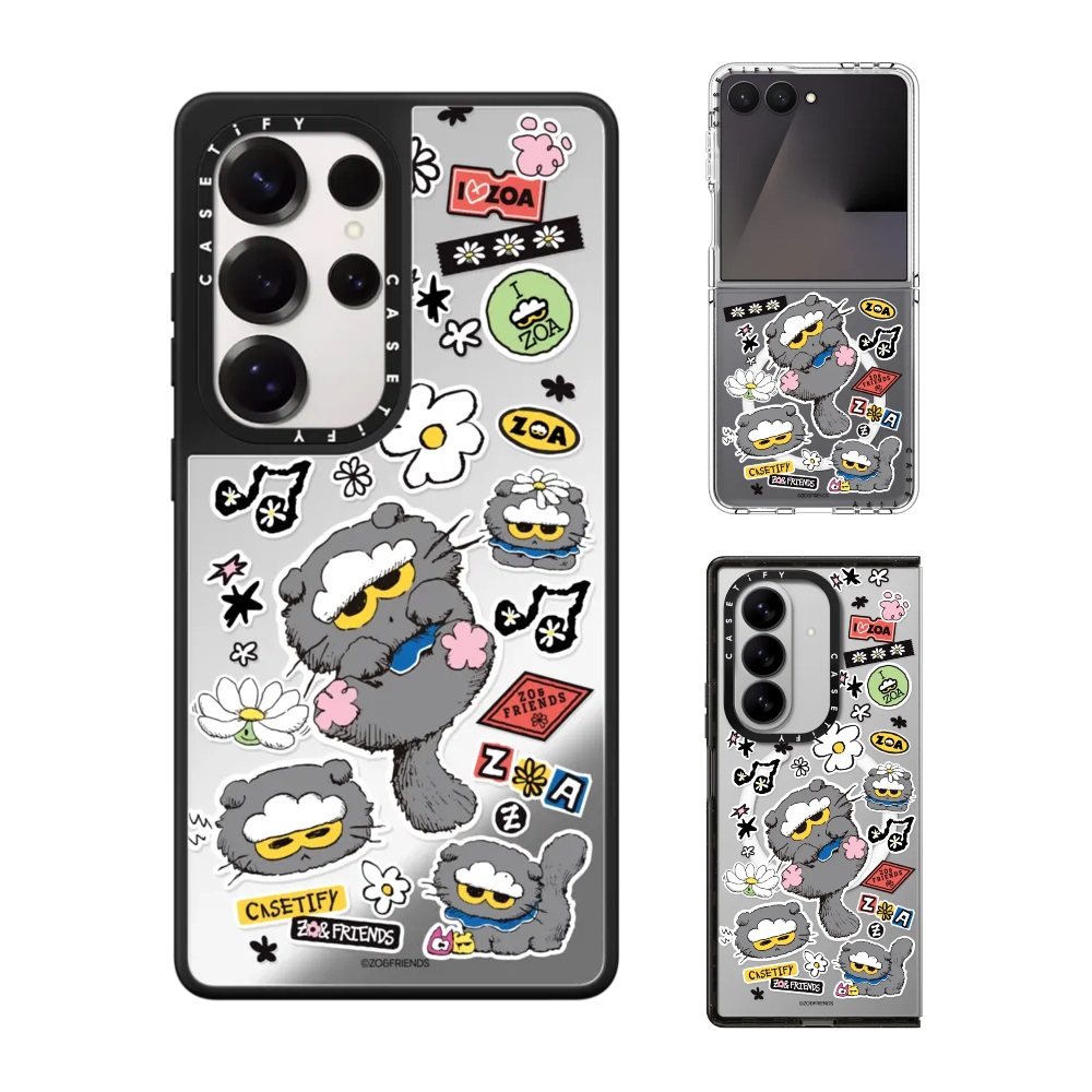 现货CASETiFY联名ZO&FRIENDS权志龙ZOA贴纸手机壳适用samsung三星S25/S24Ultra+Z Flip/Fold7/6/5磁吸保护套