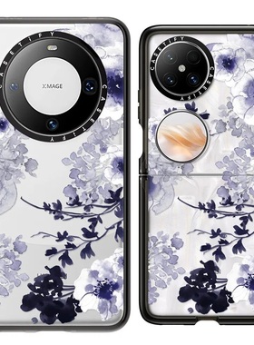 现货CASETiFY艺术家联名Monika Strigel蓝色春天适用huawei华为Pocket2/mate60pro+手机壳轻奢创意星期几花园