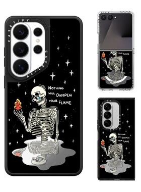 现货CASETiFY艺术家Sadskelly火焰与泪水手机壳适用samsung三星S26/25/24Ultra+Z Flip/Fold7/6磁吸保护套潮
