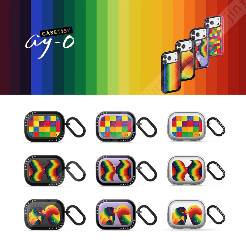 Ay-O彩虹印花CASETiFY苹果耳机壳