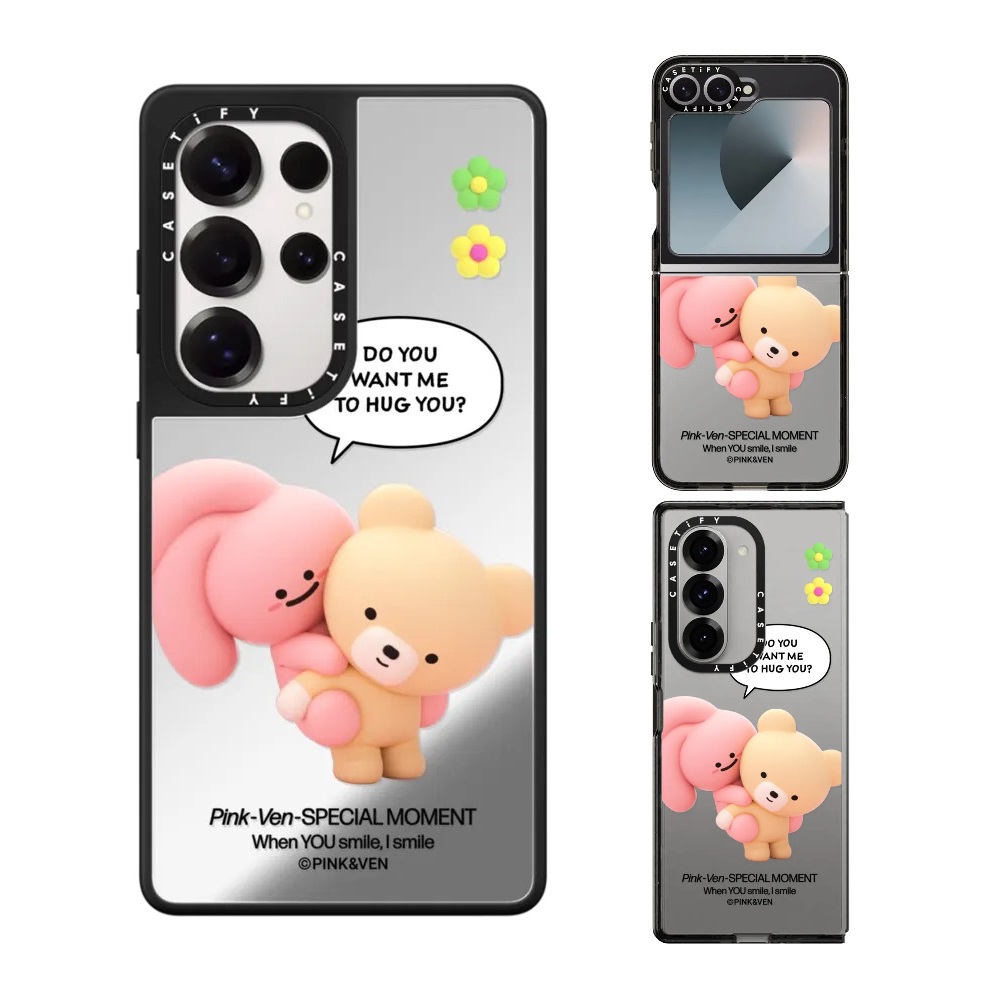 现货CASETiFY联名艺术家Pink & Ven爱的抱抱手机壳适用samsung三星S25/S24Ultra+Z Flip/Fold6/5磁吸保护套萌