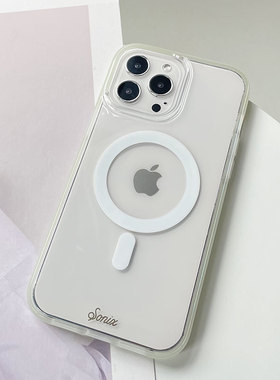 sonix纯透明适用苹果iPhone15 pro max手机壳磁吸magsafe简约14美国潮牌13个性欧美ins风全包防摔保护套