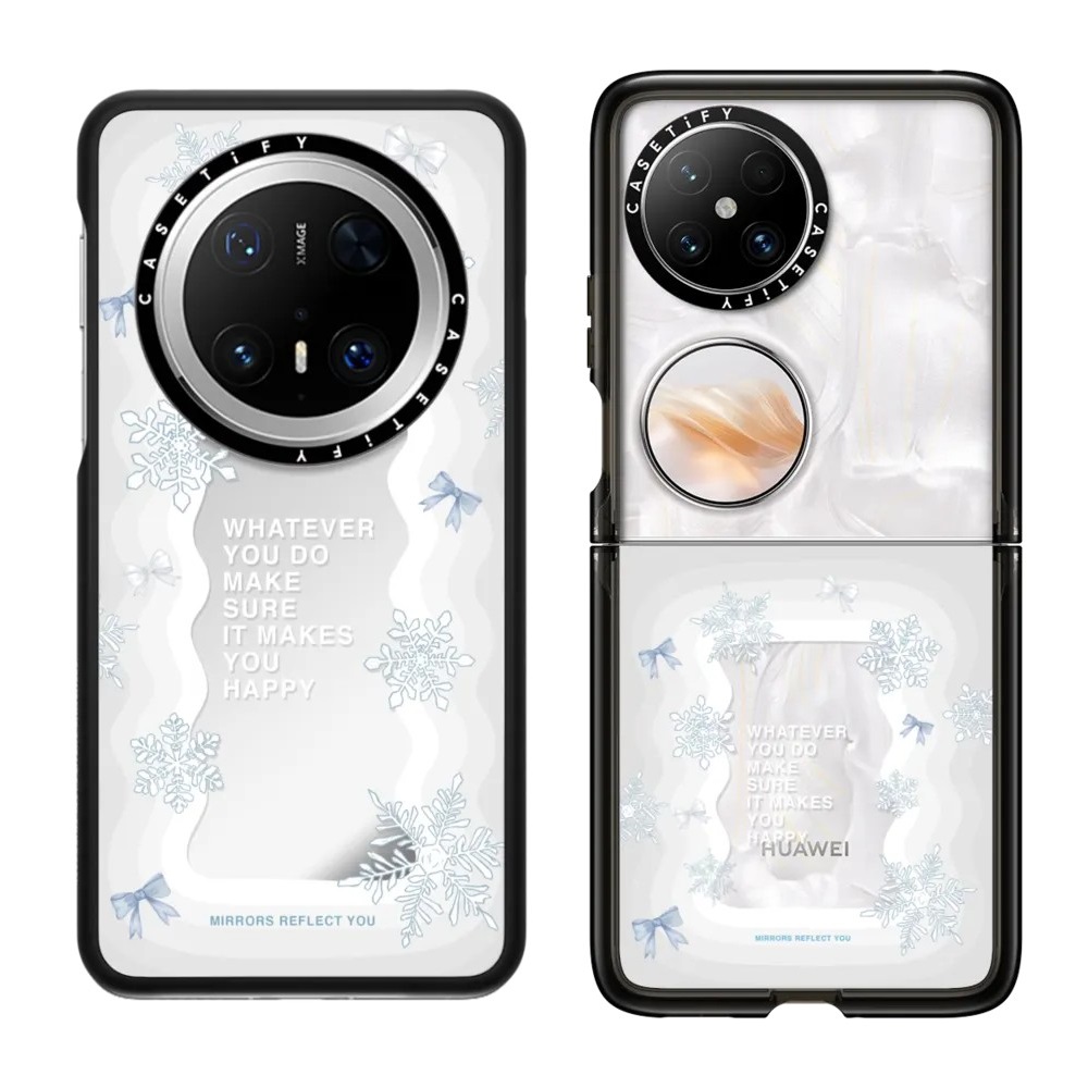 现货CASETiFY初雪手机壳适用huawei华为Mate70/60/Pro镜面保护套Pocket2时尚轻奢高级感ins风创意潮牌第一场
