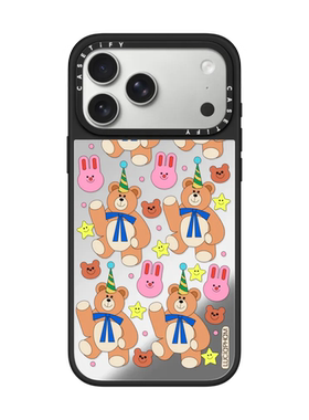 现货CASETiFY艺术家Lucia Pham小熊与小兔手机壳适用苹果iPhone17ProMax/Air/16/15/14/13Plus镜面磁吸保护套