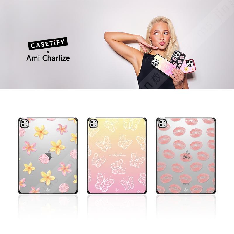 CASETiFY艺术家Ami Charlize平板电脑保护套适用苹果iPad10.9"Pro13/12.9/11寸Air4/5代M2/3/4壳mini6时尚潮