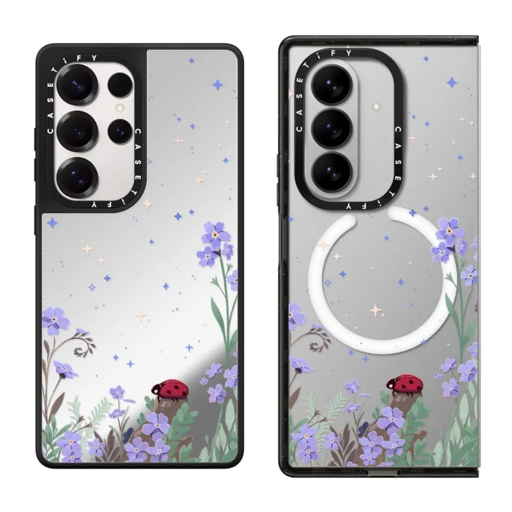 现货CASETiFY野花中的瓢虫手机壳适用samsung三星S25/S24Ultra+Z Fold7/6/5镜面磁吸保护套荒野梦境系列潮牌