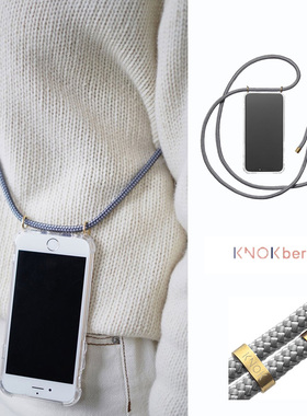 KNOK灰色适用苹果iPhone15 pro max可背带挂绳手机壳14/13透明斜挎式简约便携解放双手防丢保护套百搭多功能