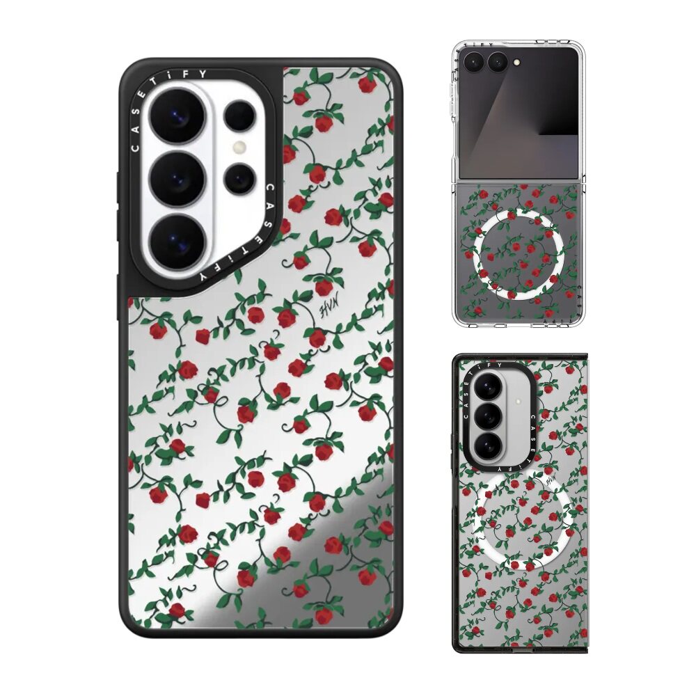 现货CASETiFY艺术家HVN小玫瑰手机壳适用samsung三星S26/25/24Ultra+Z Flip/Fold7/6镜面磁吸保护套防摔潮牌