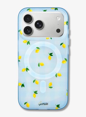 Sonix新款2025蓝色格子柠檬适用苹果iPhone17ProMax磁吸16手机壳Air美国时尚潮牌小清新高级感全包防摔保护套
