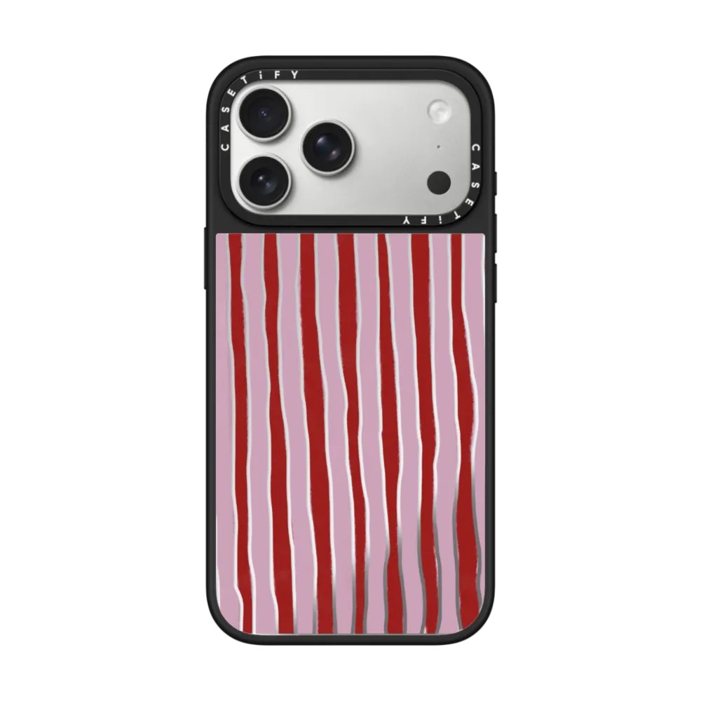粉色条纹CASETiFY苹果17手机壳潮