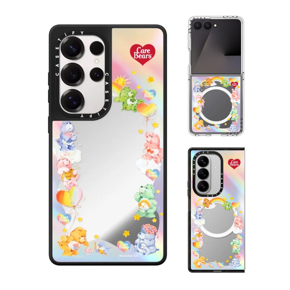 现货CASETiFY联名Care Bears爱心熊家族手机壳适用samsung三星S23/S24Ultra+Z Flip/Fold6/5保护套磁吸镜面潮