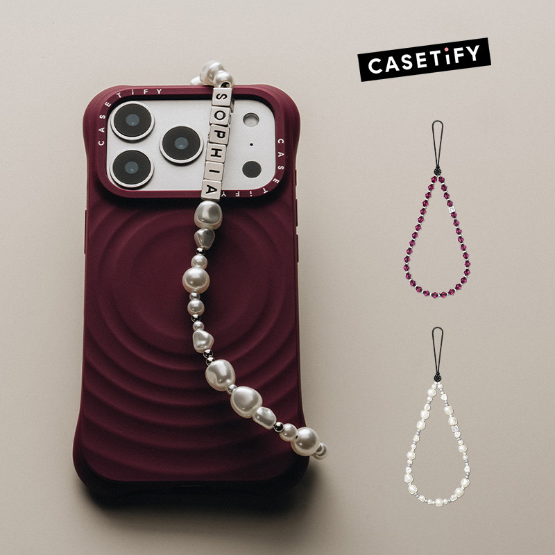 CASETiFY个性化定制手机挂链紫水晶串珠手腕带挂绳挂件吊饰品潮牌