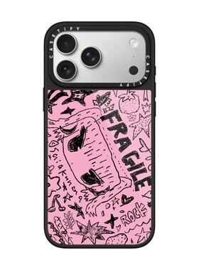 现货CASETiFY艺术家SAIAKUNANA易碎粉红手机壳适用苹果iPhone17ProMax/Air/16/15/14/13Plus磁吸保护套摇滚潮