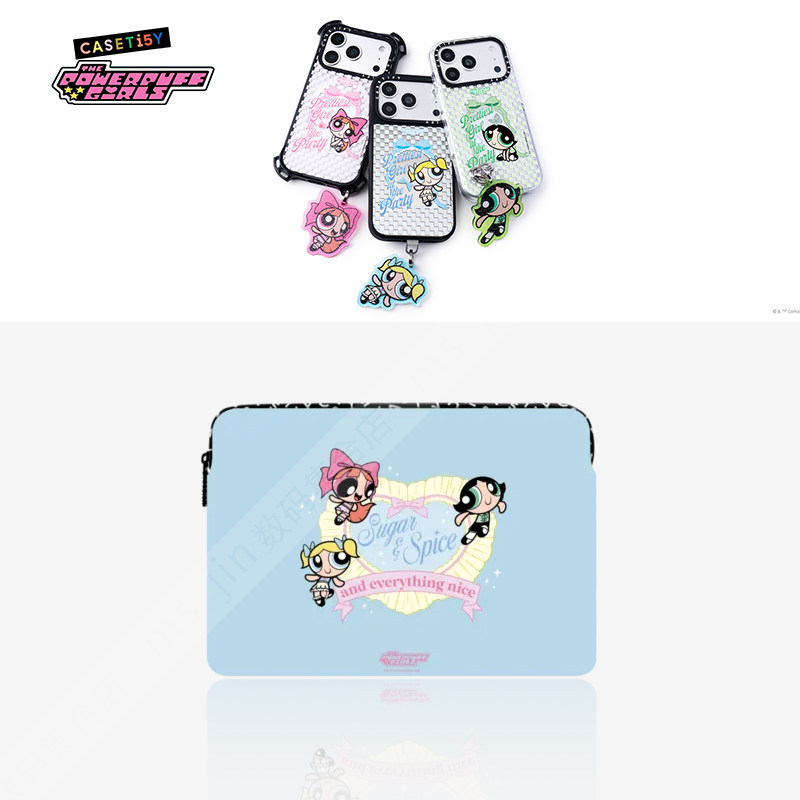 CASETiFY联名飞天小女警心笔记本手提电脑内胆包适用苹果iPad/MacBook Pro16/13寸轻巧海绵保护套卡通萌潮牌