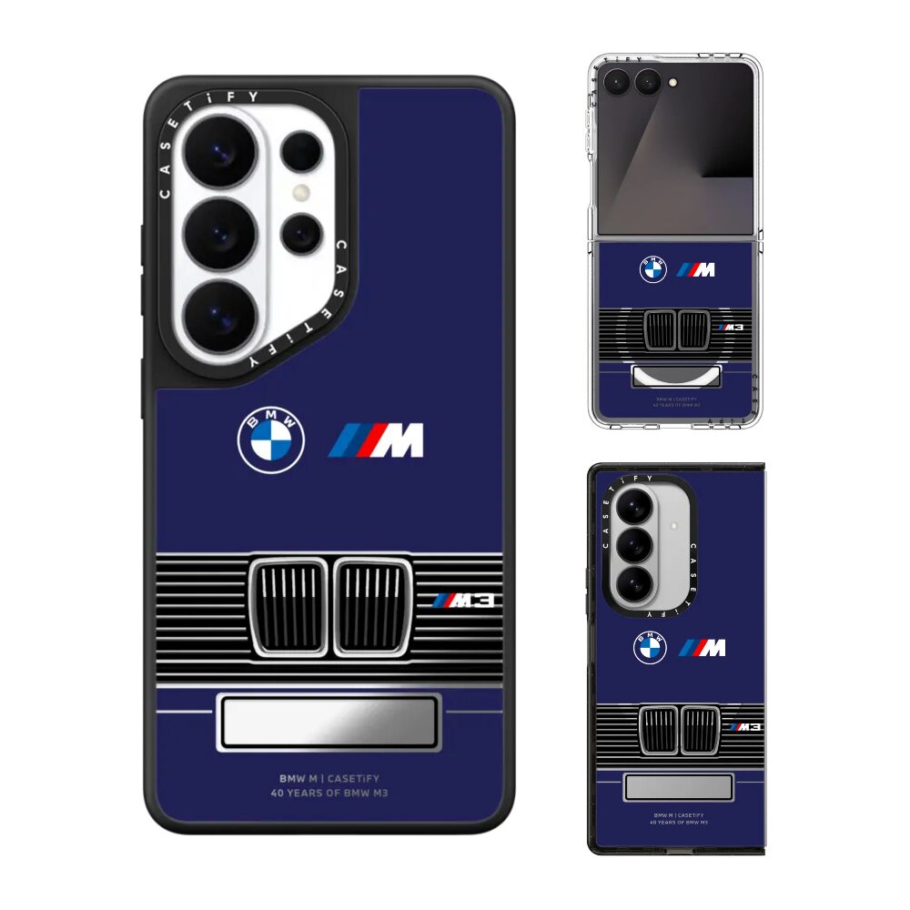 现货CASETiFY联名BMW宝马M3车牌E30定制蓝色手机壳适用samsung三星S26/25/24Ultra+Z Flip/Fold7/6磁吸保护套