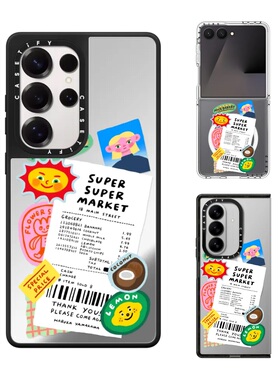 现货CASETiFY插画家Haruka Yamakawa收据和贴纸手机壳适用samsung三星S25/24Ultra+Z Flip/Fold7/6/5保护套潮