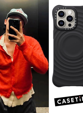 现货权志龙明星同款casetify纯黑色波漾适用苹果iPhone17/16ProMax磁吸手机壳15/14时尚波浪情侣简约保护套13