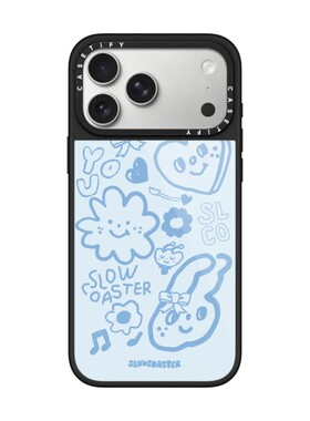 现货CASETiFY艺术家Slowcoaster蓝色微笑手机壳适用苹果iPhone17ProMax/Air/16/15/14/13Plus磁吸保护套软萌