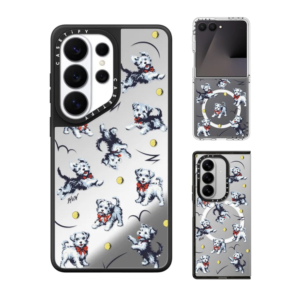现货CASETiFY艺术家HVN小狗手机壳适用samsung三星S26/25/24Ultra+Z Flip/Fold7/6镜面磁吸保护套防摔趣味潮