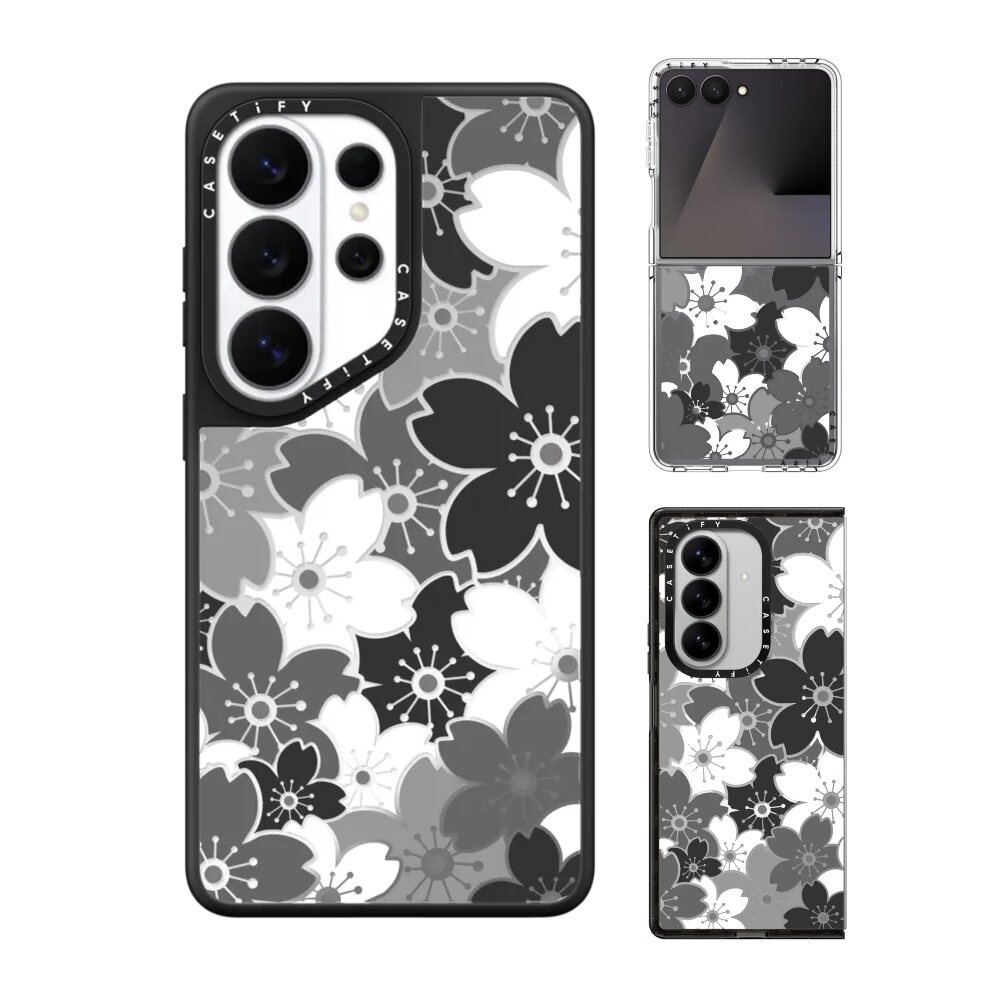 黑白樱花盛开CASETiFY三星手机壳