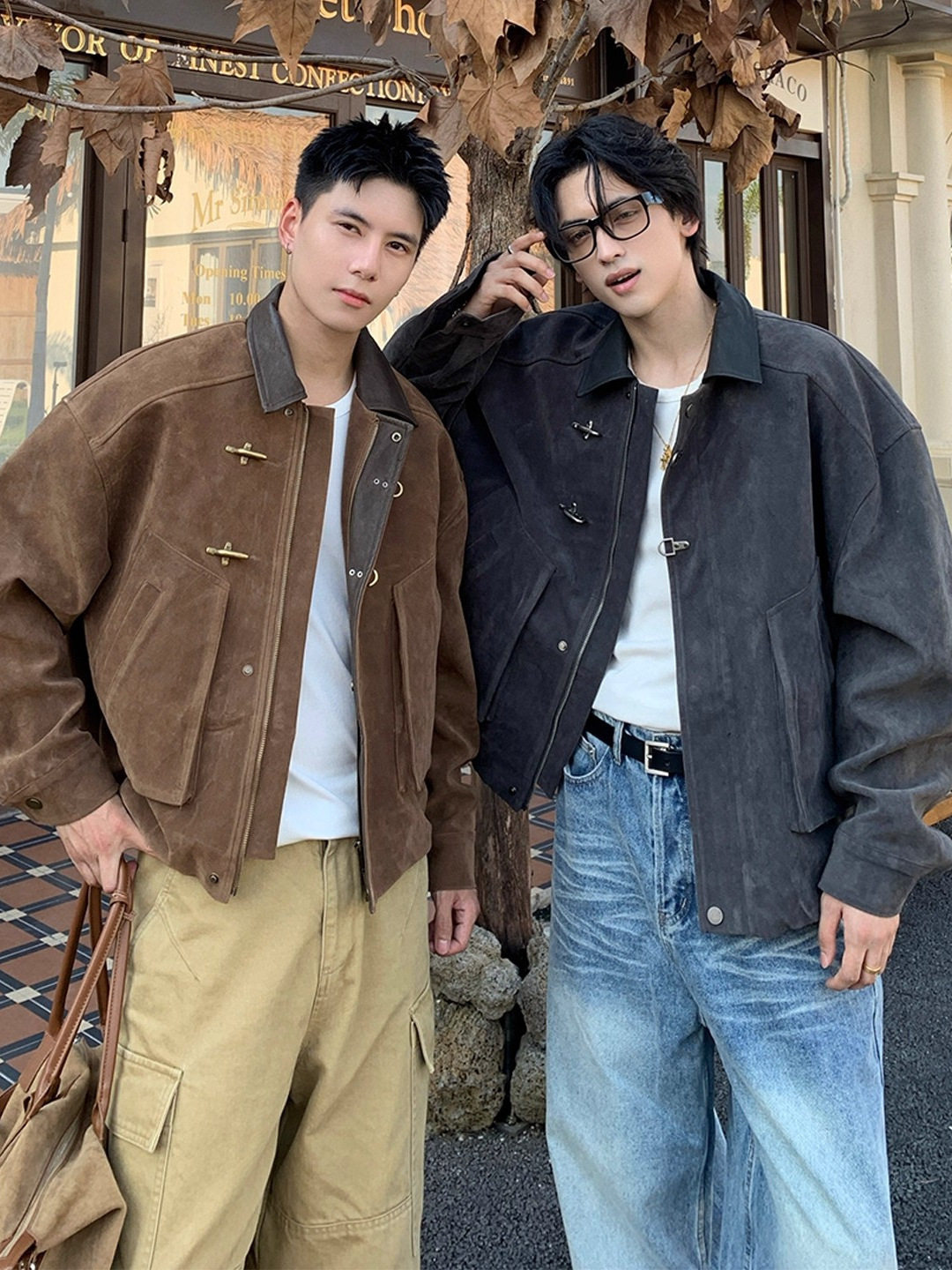 美式复古立领男外套2026春秋新款潮牌欧美街头飞行员休闲夹克上衣