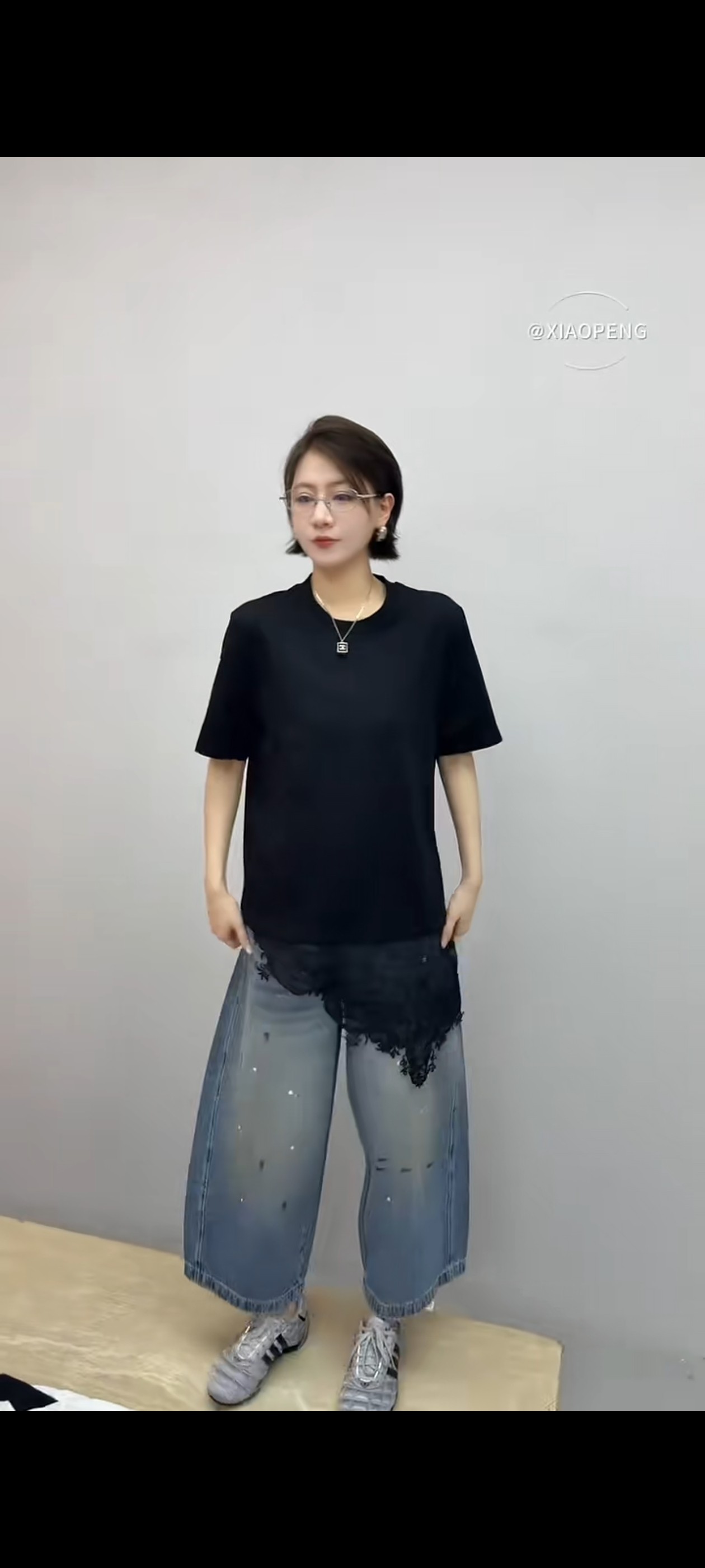 南油YYGAGA欧货2026早秋款欧韩拼蕾丝宽松休闲减龄显瘦短袖T恤女