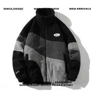 石狮市锦帅弘越服装有限公司男士羊羔绒冬季加厚保暖男士羊羔夹克