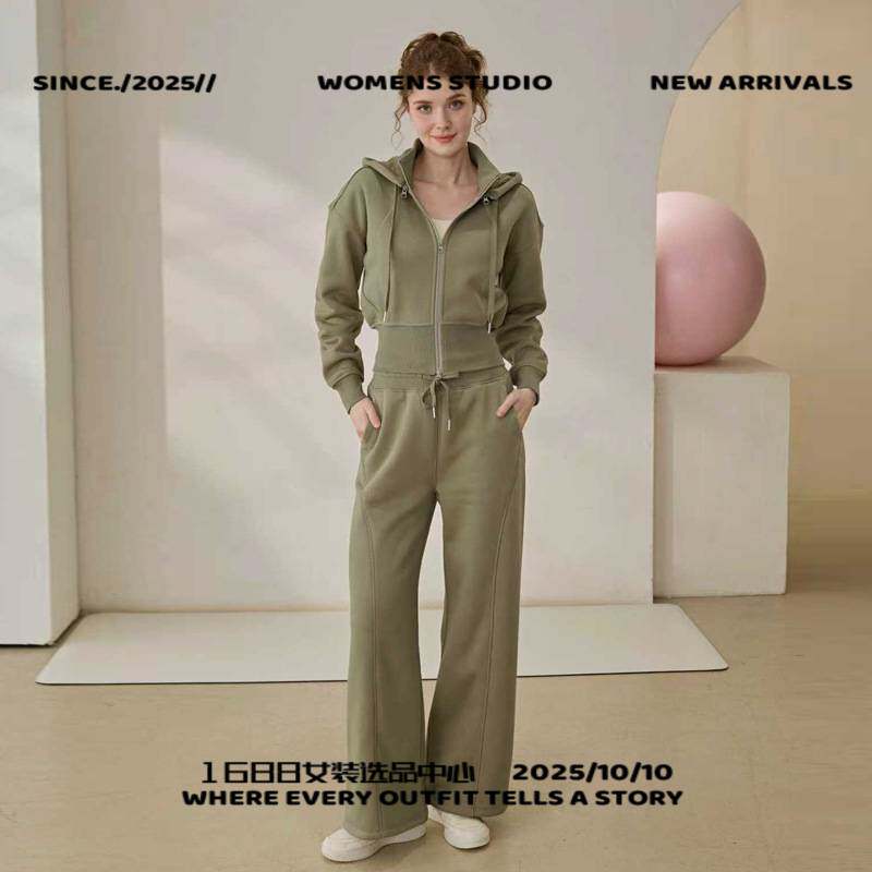 浙江爱度服饰有限公司运动套装女新款设计感加绒加厚连帽长袖外套